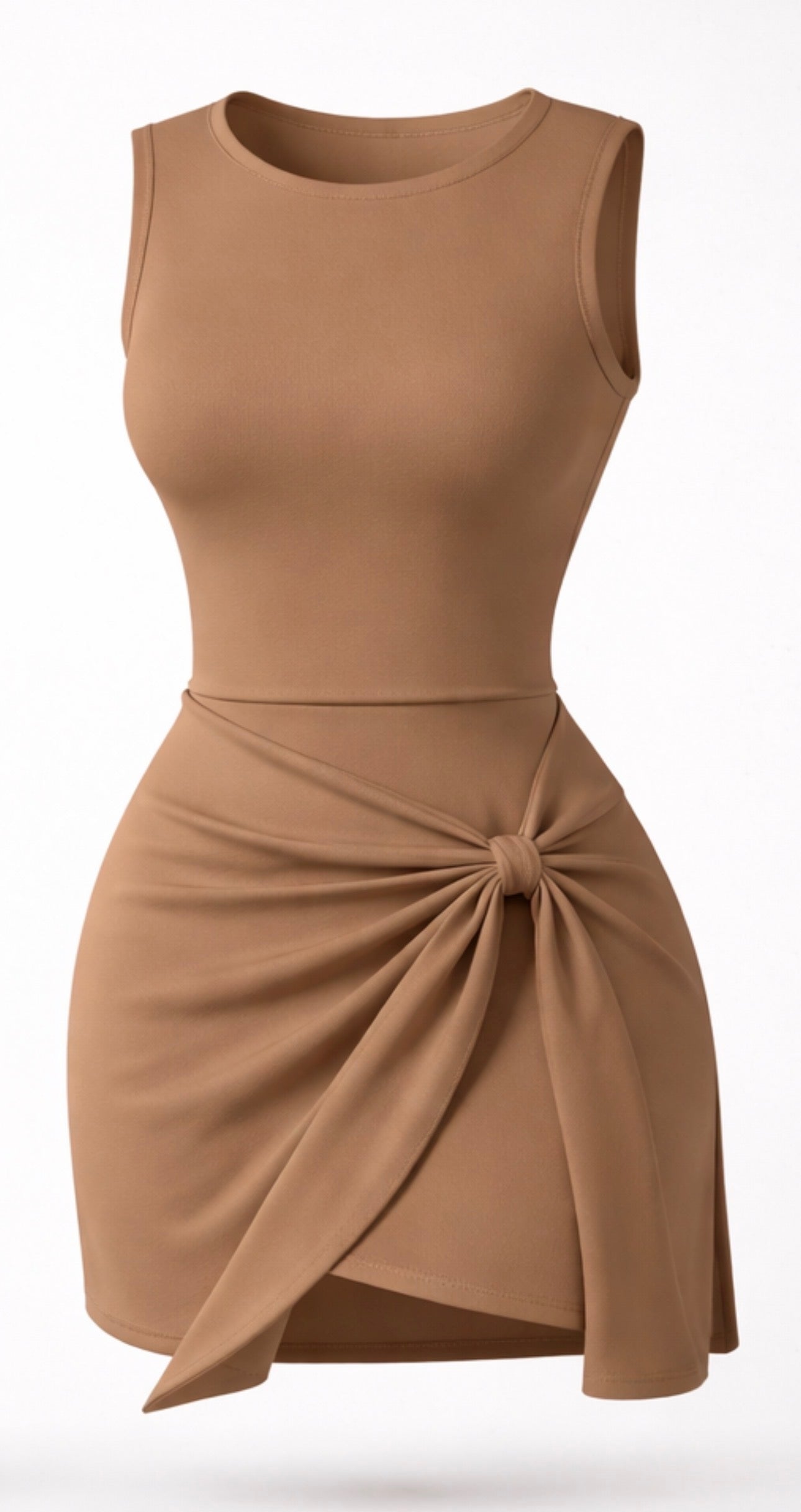Sculpt Wrap Mini Dress - Taupe